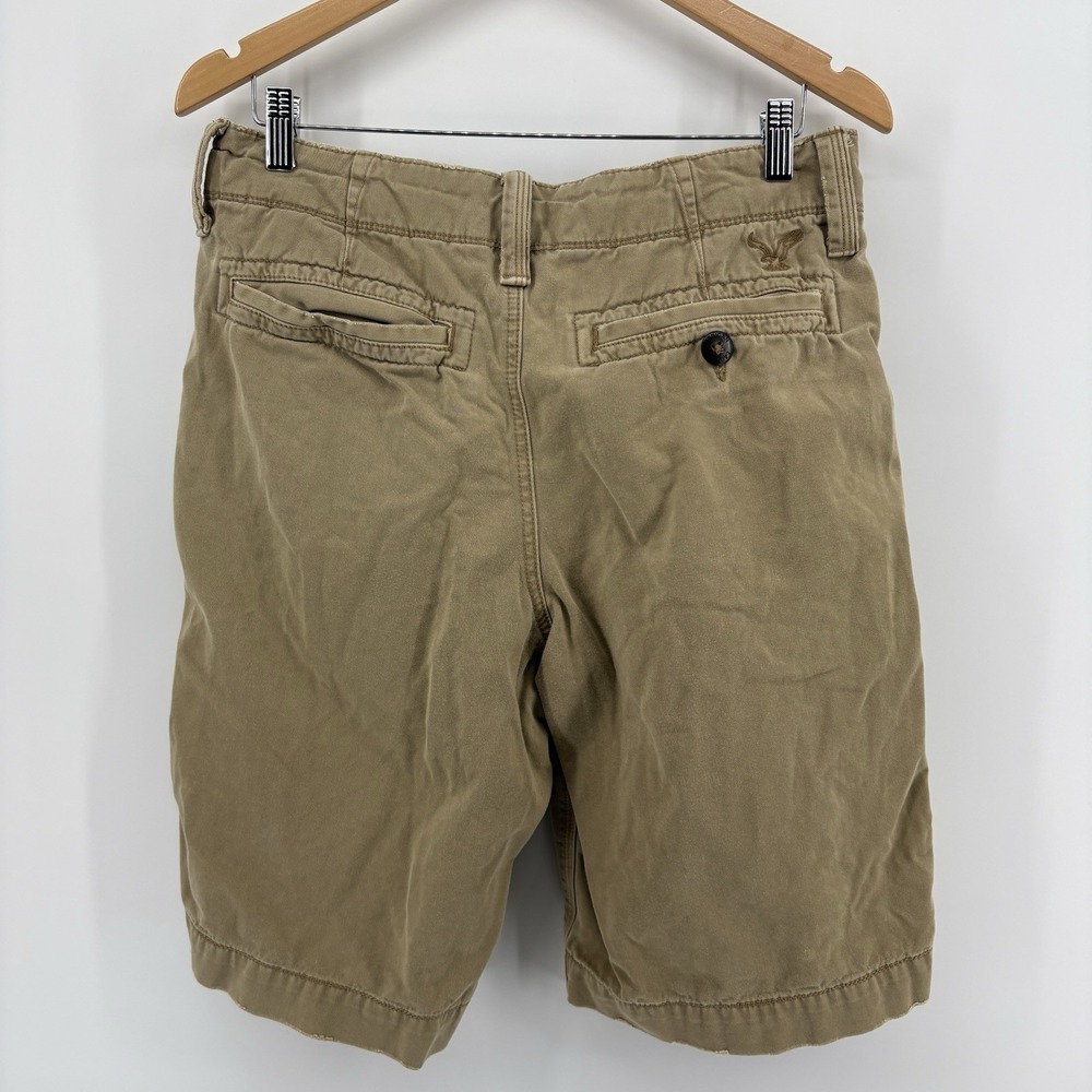 American Eagle Shorts Men's 30 Khaki Longer Length Chino Casual Y2K - Picture 8 of 9